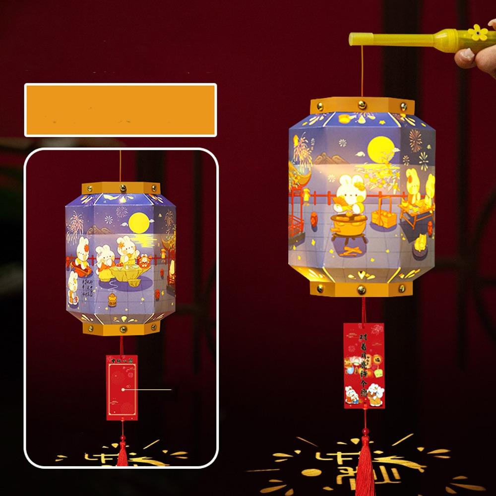 Handmade Portable Rabbit Lantern Glowing Handheld Rabbit Lantern  New Year