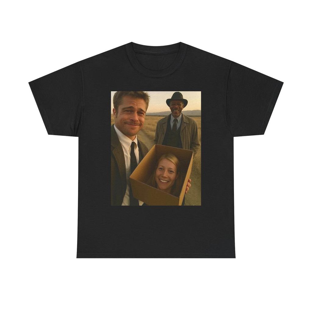 Sette Film Divertenti Cosa C'è Nella Scatola? T-shirt Grafica NUOVA Unisex Cotone Pesante