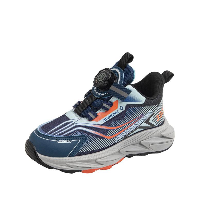 Spring and Autumn Children's Sports Shoes Rotating Button Breathable Mesh Sports Shoes Dad Shoes Boys and Girls Children's Shoes