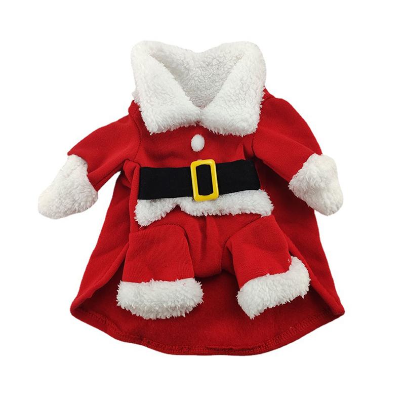 

Cute Dog Santa Claus Outfit Christmas Costume For Small Dogs Cats Teddy Yorkie Cosplay Clothes Dress Up Jumpsuit Party Supplies XL червоний