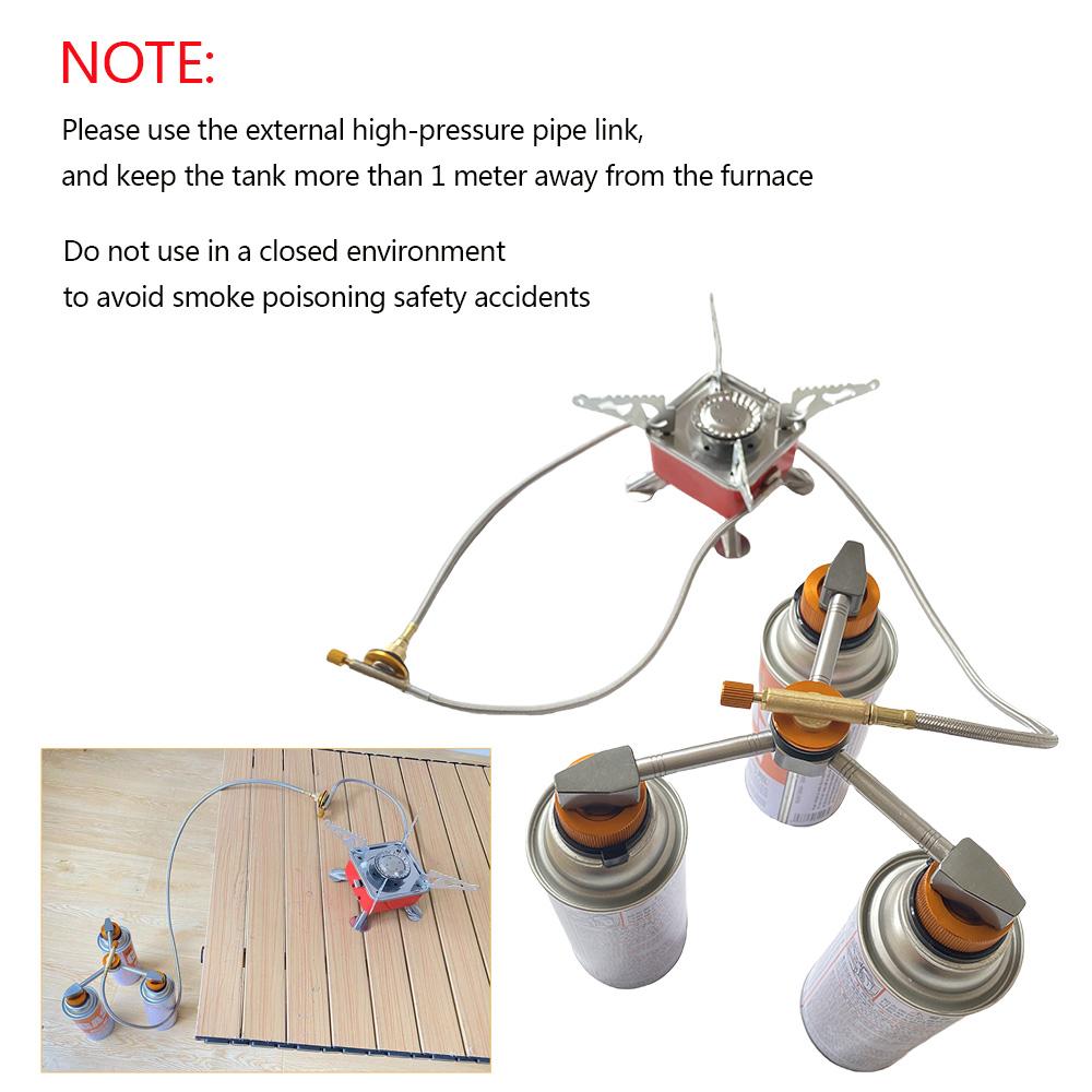3 in 1 Butane Adapter E-Three Outputs Gas Tank Conversion Head Gas Distributor Conversion Head Extension Split Furnace Adapter