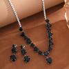 Elegant Zirconia Water Drop Necklace & Earring Set - Versatile Luxury for Brides and Evening Wear