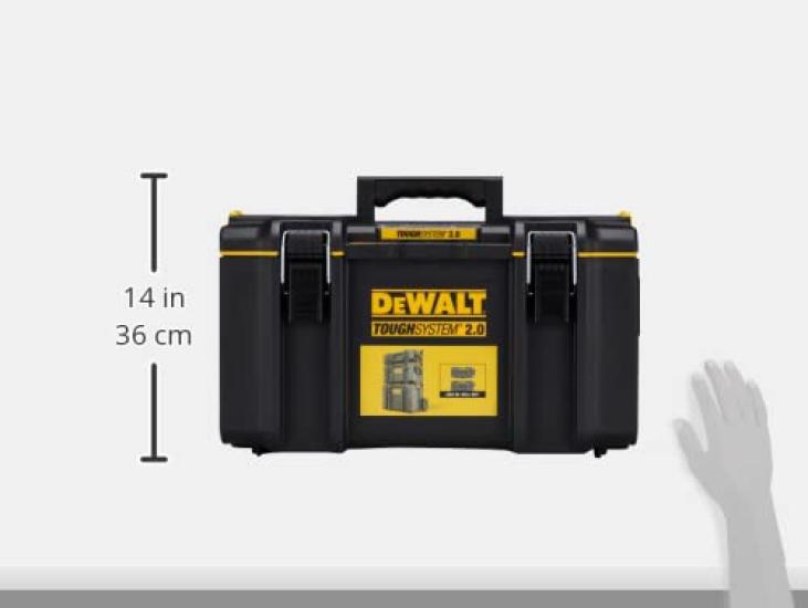 DEWALT Tough System System Storage Medium Tool Storage Tool Stackable 2.0 Box, Size, Box, Case, Box, DS300, Storage, DWST83294-1