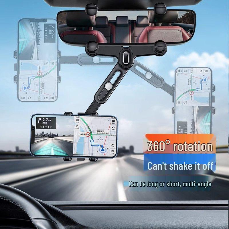 2025 Shockproof 360° AR Car Rearview Mirror Phone Holder