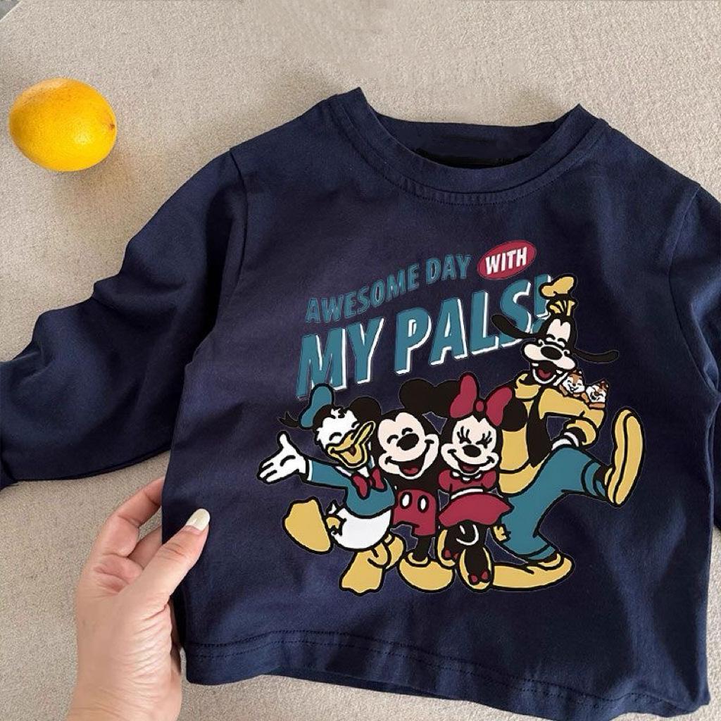 Trendy Spring & Autumn Kids' Cotton Long Sleeve T-Shirt - Cute Design for Boys & Girls