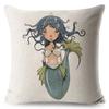 Luxurious Anime Cartoon Mermaid Pillow Cover For A Chic Sofa Living Square Pillow Case