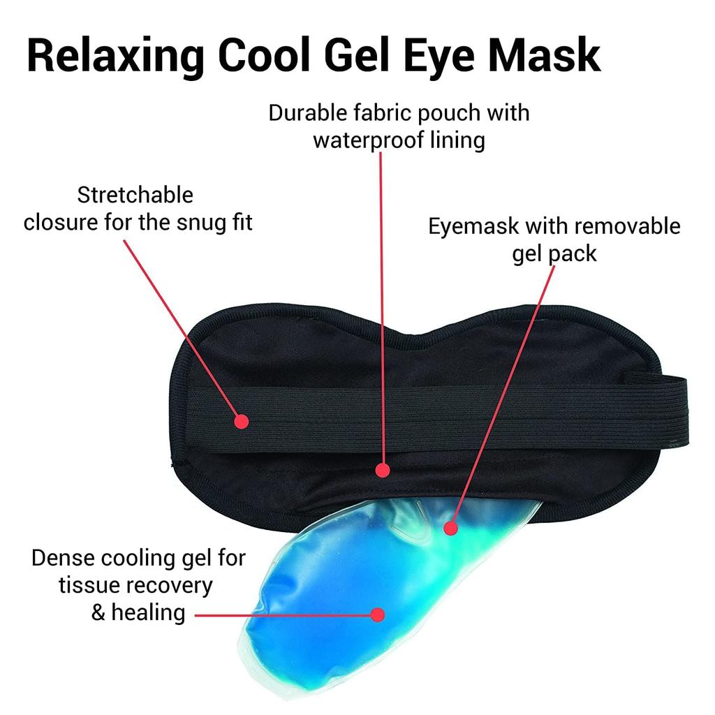 RENESMEE® Cooling Eye Mask Gel Eye Mask Reusable Cold Eye Mask for Puffy Eyes, Eye Ice Pack Eye Mask with Soft Plush Backing for Dark Circles, Migr