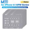 QIANLI MEGA-IDEA Black BGA Reballing Stencil Multifunction Universal Net for iPhone 6-17 Pro Max Planting Tin Steel Mesh Tools