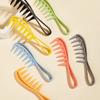 Hairdressing Candy Color Wide Tooth Comb Shark Shape Comb Retro Oil Back Hair Salon Comb Household Hollow Massage Comb Styling