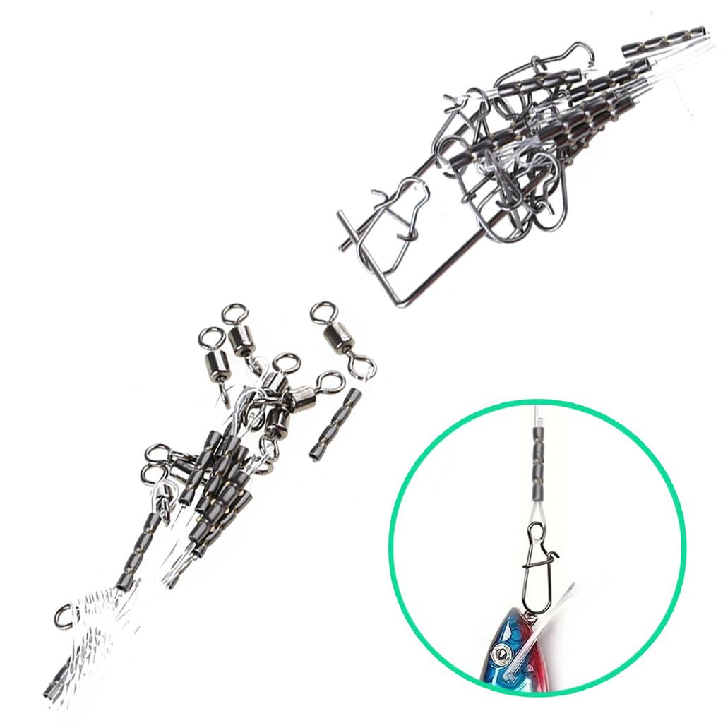 Fluorocarbon Leaders Set for Saltwater Freshwater Fishing Leader Line with Swivel and Snap Fluorocarbon Fishing Leaders