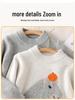 Hochwertiger 100% reine Wolle Kinder Pullover mit halbem Rollkragen Capybara Strick - Doppelfaden Verdickt