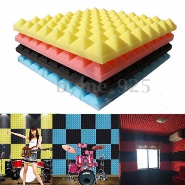 50x50cm Acoustic Soundproof Sound Stop Absorption Pyramid Studio Foam ...