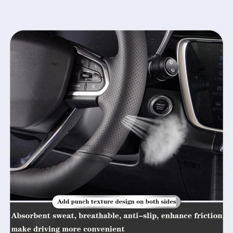 Leather Car Steering wheel Cover For Peugeot 208 2011- Peugeot 2008 2013- Handle Cover Car Interior Accessories