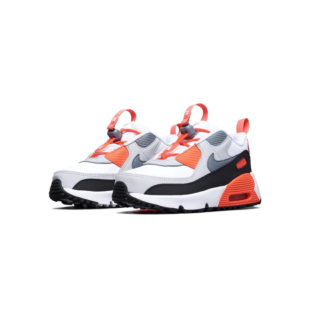 Nike Air Max 90 Toggle Mid top Toddler Shoes Gray White Orange Infant And Toddler CV0065-100