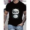 European Sizes Summer New Arrival T-shirt, Serious Panda Printed, Playful and Lively and Fashionable Cartoon Style, Casual Versatile,