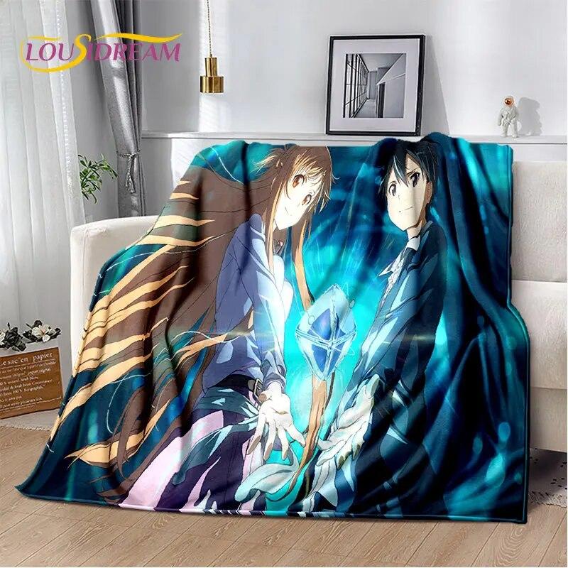 Sword Art Online SAO Anime Cartoon Soft Plush Blanket,Flannel Blanket Throw Blanket for Living Room Bedroom Bed Sofa Picnic Kids