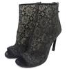 Ankle Boots Flower Logo Lace LV Circle Metal Open Toe 35.5 Used