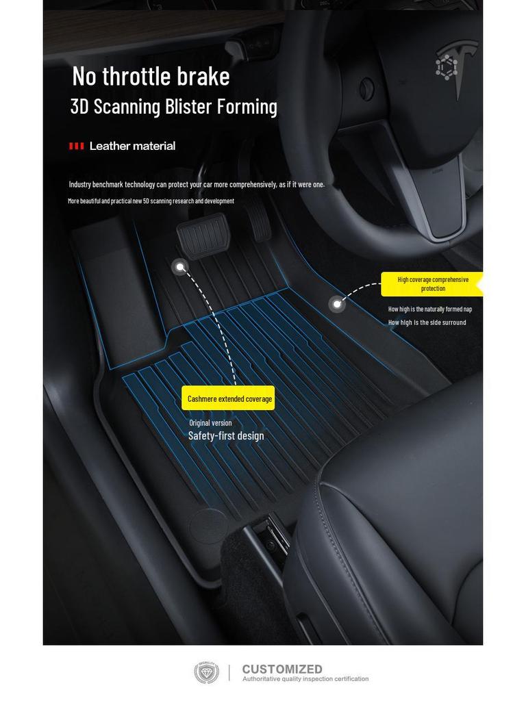 Tesla Model Y TPE Floor Mats: Full Coverage for Car, Trunk, and Integrated Areas