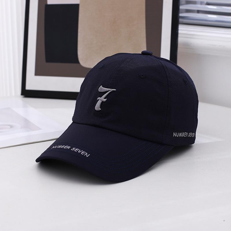 

Digital 7 Embroidery Male Outdoor Running Duck Cap Sports Female Shade Sunscreen темно-синього кольору