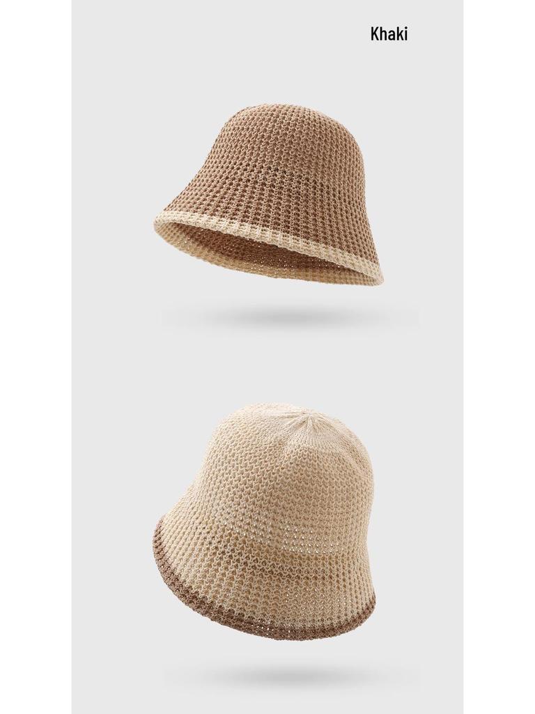 Korean Style Knitted Fisherman Hat for Women – Breathable, Versatile, Sun Protection, Small Face Effect