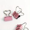 5Pcs Pink Heart-shaped Long-tail Clip, Special-shaped Folder, Swallow-tail Clip, Storage Clip, Bill Clip, Bill Clip.