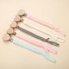 New Baby Pacifier Chain Clips Wood Heart Beech Clips Infant Dummy Holder Teething Chain for Care Soother Chew Toys Shower Gift