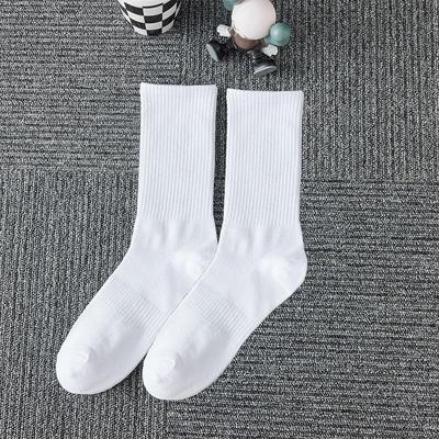 White Ribbed Long Socks -MTNC  Comfortable and Breathable Casual Wear