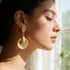 DIGADAGU Alloy Beach Shell Geometric Dangle Earrings New Simple Retro Earrings Women's Party Zircon Accessories