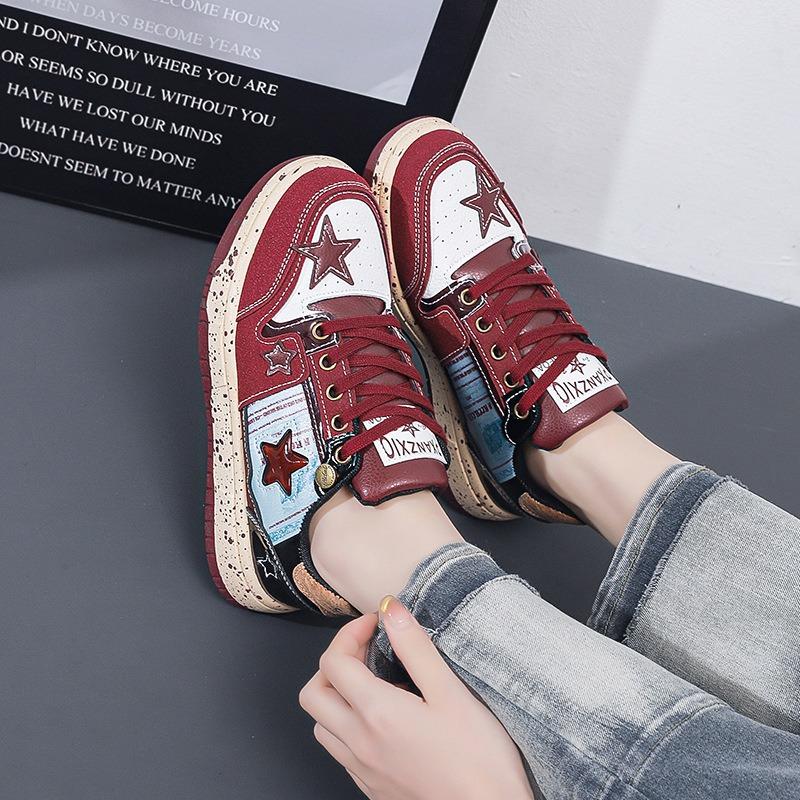 Star shoes spring and summer new retro flat-bottomed versatile old board shoes niche design sports and leisure shoes