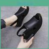 For Summer Shoes Wedge Women Sandals Solid Color Open Toe High Heels Casual Ladies Buckle Strap Fashion Female Sandalias
