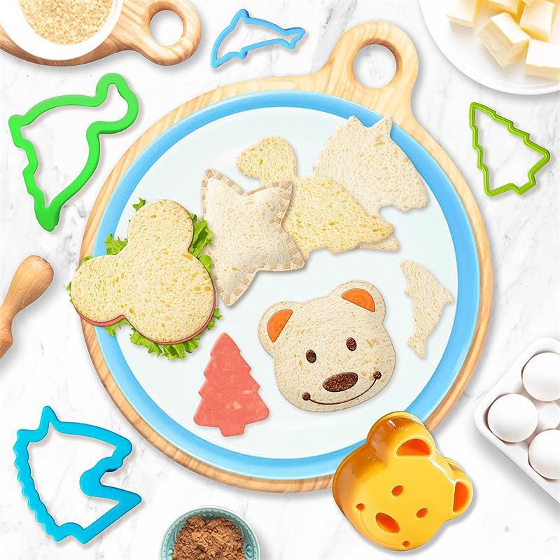 45-teiliges Sandwich-Ausstecher-Set, Bären-Brot-Präger, Cartoon-Frucht-Ausstecher & Keksausstecher, Edelstahl