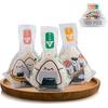 Triangle Onigiri Wrappers Plastic Rice Balls Bags, 100PCS Japanese Easy Tear Disposable Onigiri Baggies with Stickers