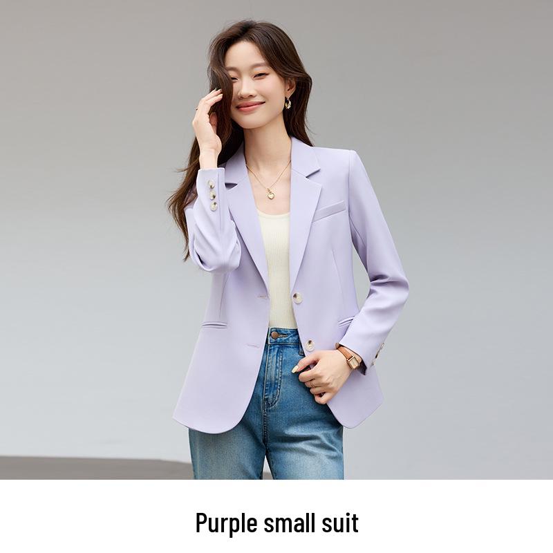 

Petite Women s Slim-Fit Light Purple Suit Jacket - Spring/Autumn Collection Large
