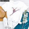 Gymnastik Ballerina Tänzerin T-Shirt Aquarell Gymnastik Ballett Tänzerin Druck T-Shirt Frauen Grafik T-Shirts Ästhetische Kleidung
