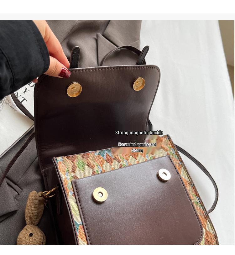 Textured Retro Women's Backpack Purse - 2025 Fashion Single Shoulder Crossbody Bag