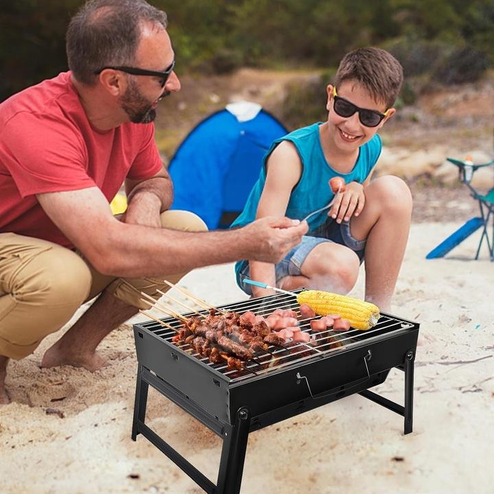 Grill Na Węgiel Drzewny, Składany Grill Biurko, Blat Na Zewnątrz Na Piknik