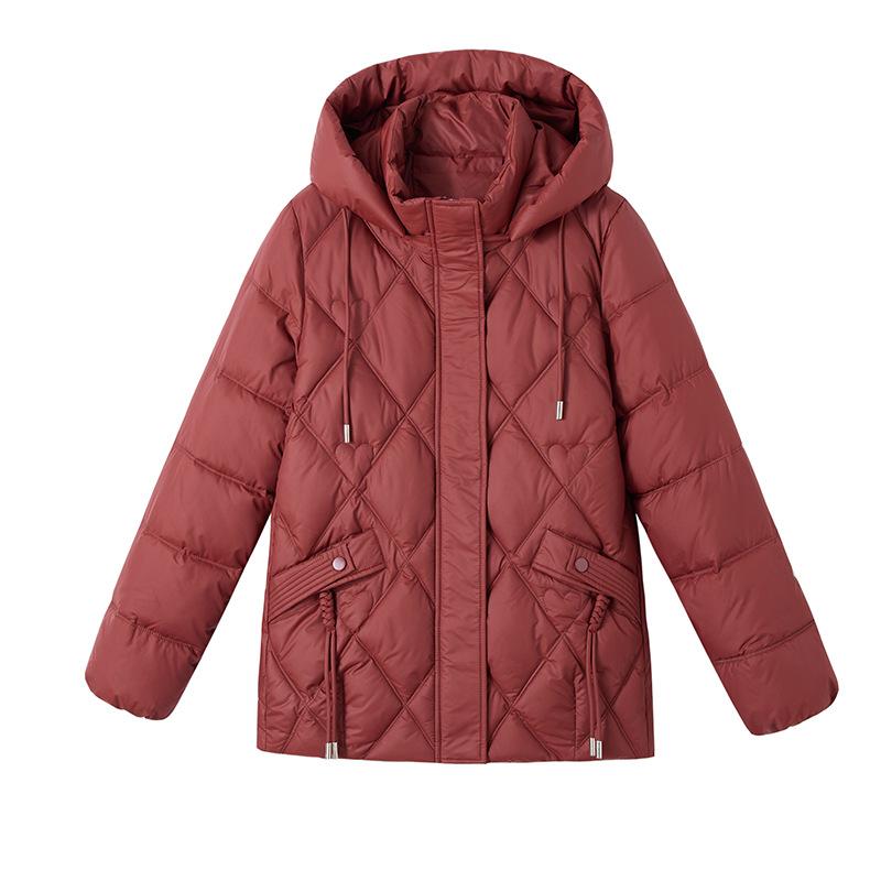Kurtka damska na jesień i zimę, jednokolorowa, z kapturem, luźna, krótka, gruba, wiatroszczelna, kurtka dla mam