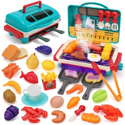 HOLYFUN Pretend Play Set, BBQ Toy, Educational Toy, 43-Piece Cookware Set, Pretend Play, Cutting, Birthday Gift