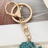 Bling Rose Keychain for Women Rhinestone Flower Keyring Accessory Sparkling Bag Charm for Purse
