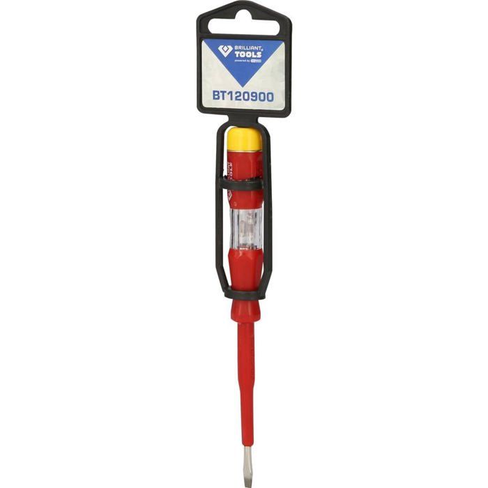 Tournevis testeur - BRILLIANT TOOLS - Standard - Rouge - Protection électrique