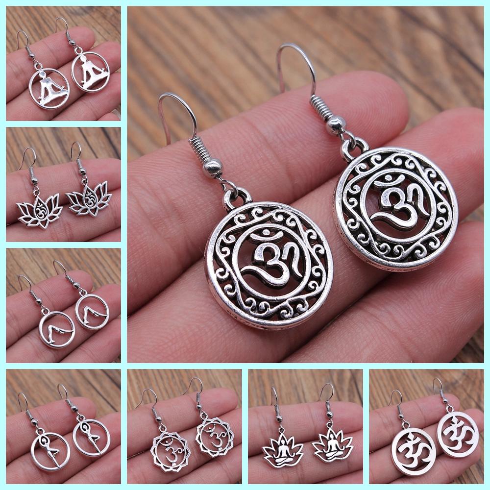 Om Sign Yoga Symbool Oorbel Yoga Om Symbool Zen Boeddhisme Glazen Oorbellen Voor Vrouwen Sieraden