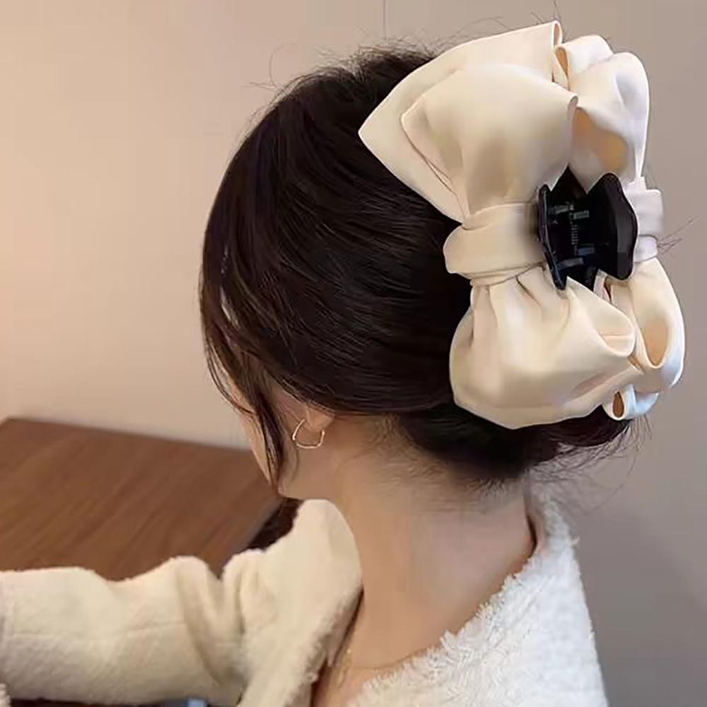 

Princess headwear double-sided large bow, grab clip hair accessory, temperament shark clip hair clip, female 2pcs білий