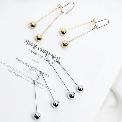 Earrings, Chain, Simple, Luxury Style, Basic, Two-ball