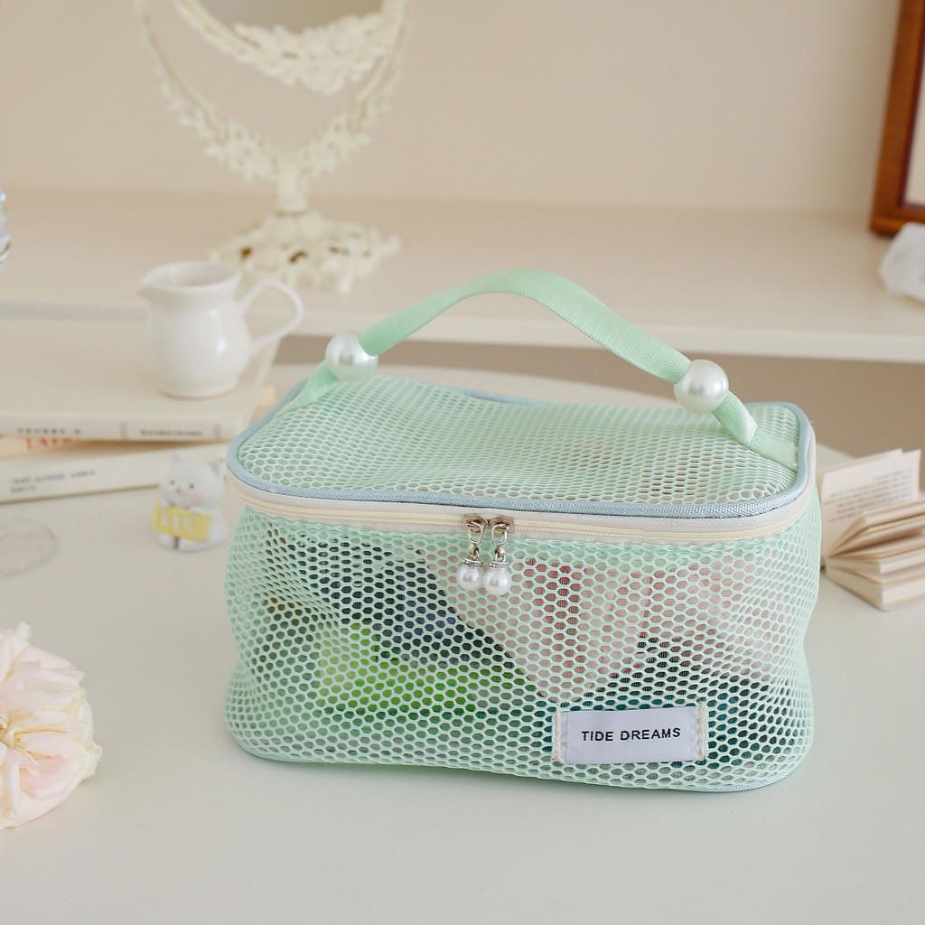 Travel Toiletry Bag With Mesh Material Portable Makeup Organizer For Vacation And Home Use