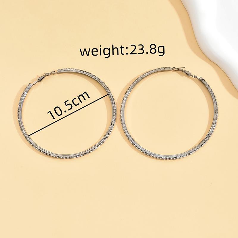 Women All Match Crystal Huge Ear Hoop Earrings