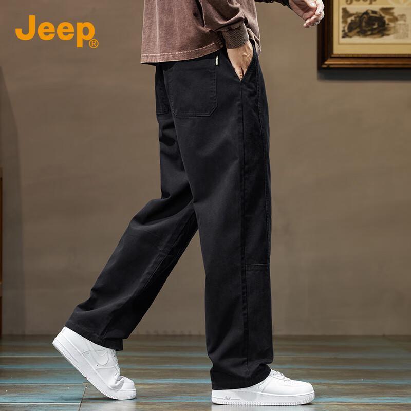 Jeep Men's Cotton Loose Straight-Leg Casual Pants