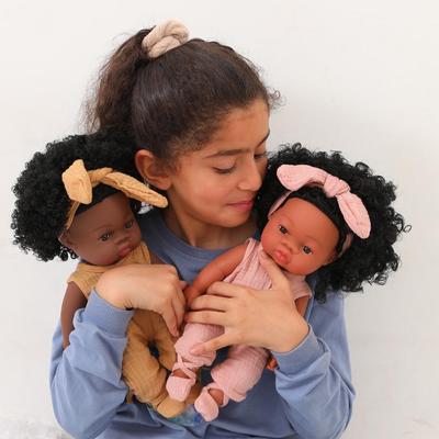 35cm Black Silicone Reborn Doll - Soft, Realistic Baby Toy