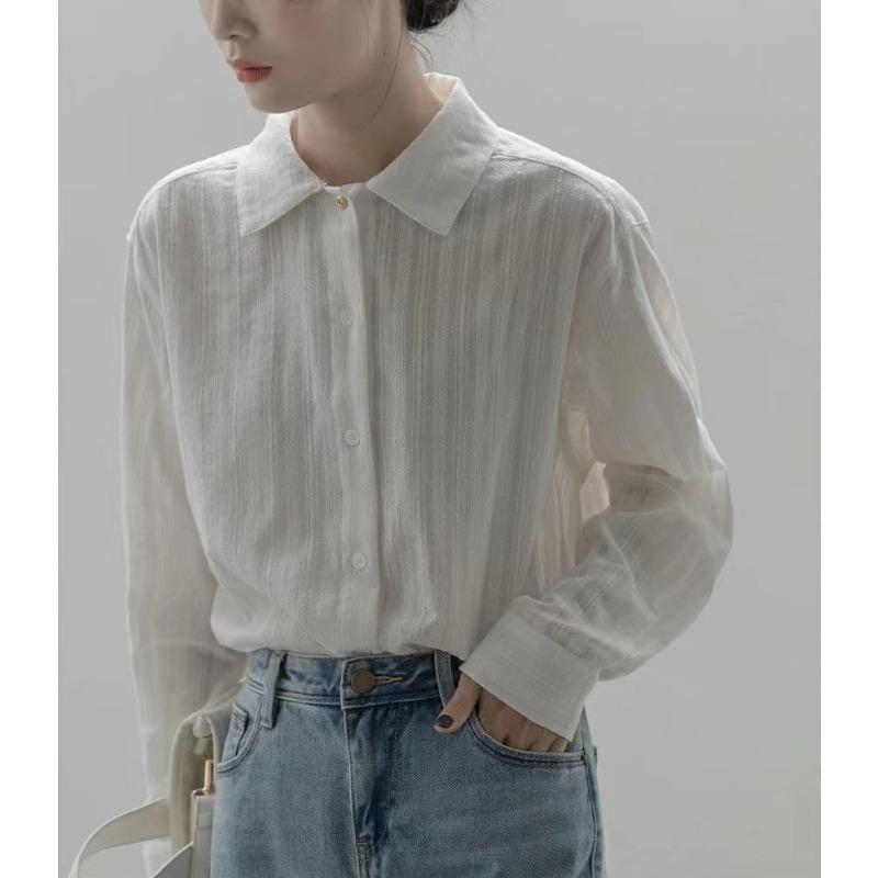 French Retro White Long-sleeved Stacked Inner Shirt Women s Autumn and Winter Shirt Design Sense Niche Early Spring Chic Top S белый