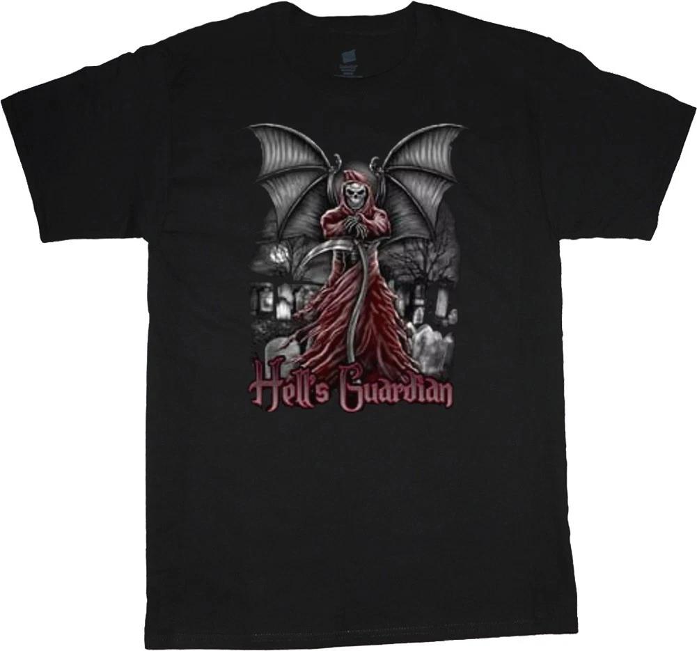Hell s Guardian Grim Reaper Skull Halloween Shirt Costume Men s Graphic Tees XL