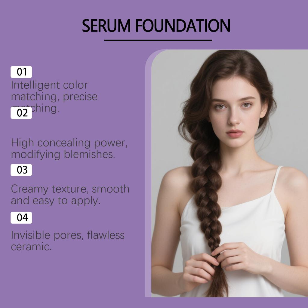 ARVIONA Serum Foundation Liquid Makeup Multi-Shade Hydrating Long-Lasting Lightweight Coverage Smooth Finish